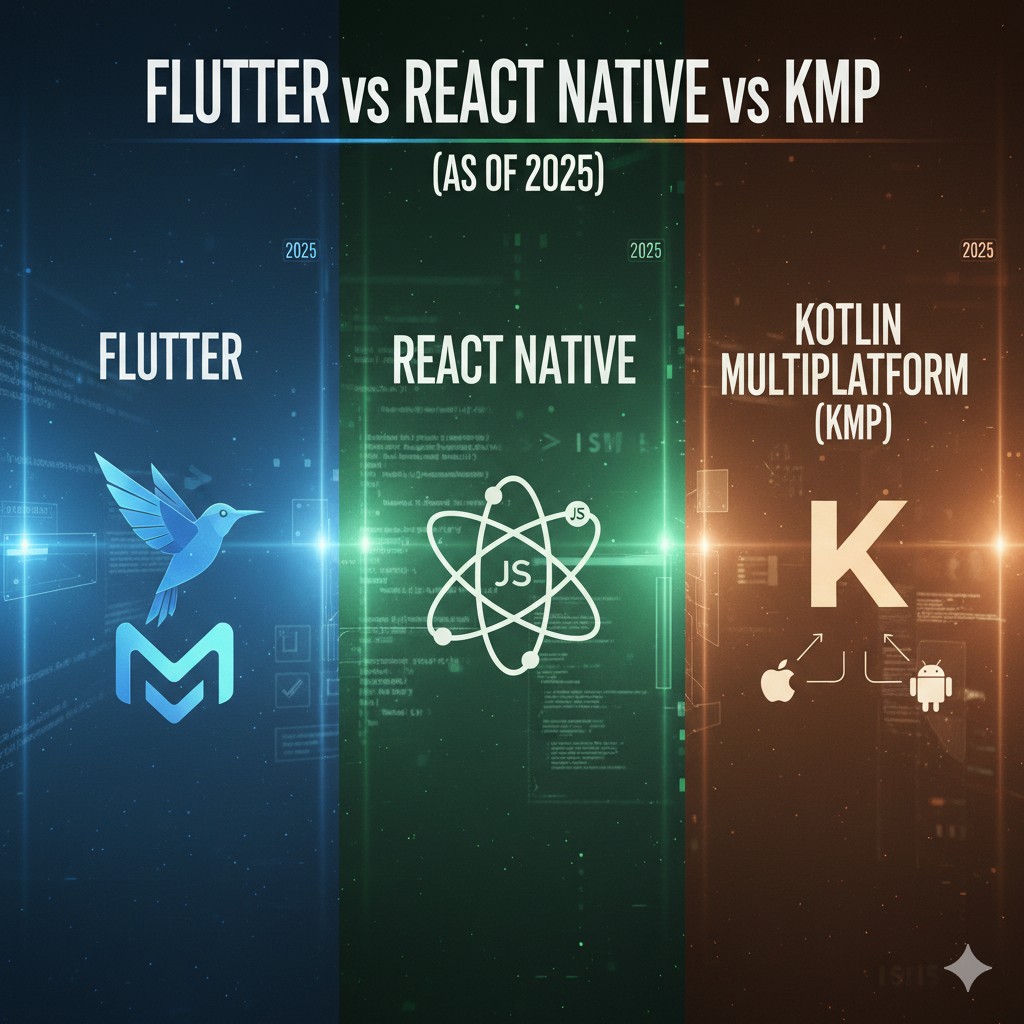 Flutter vs React Native vs Kotlin Multiplatform (KMP) as of 2025